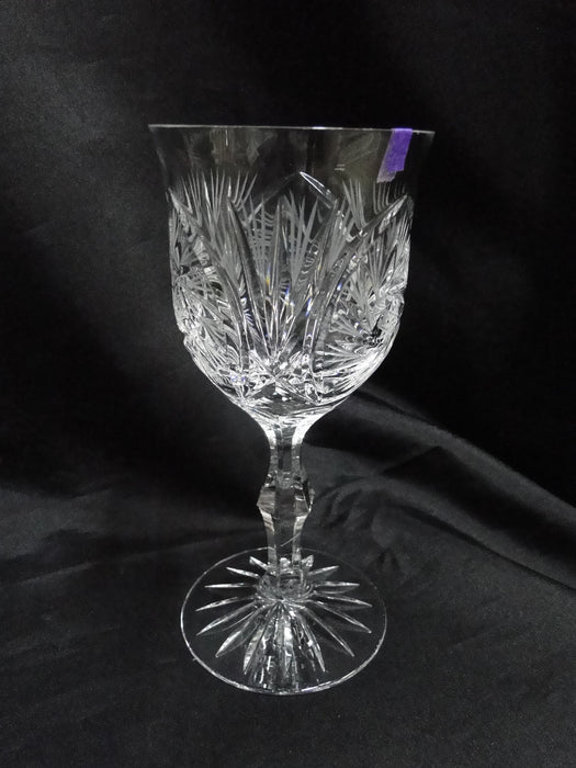 American Cut Eleanor, Pinwheel, Fan: Water or Wine Goblet (s), 7 1/4" As Is