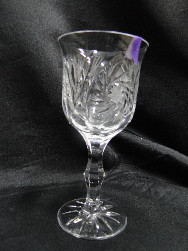 American Cut Eleanor, Pinwheel, Fan: Wine Glass (es), 5 3/4", As Is