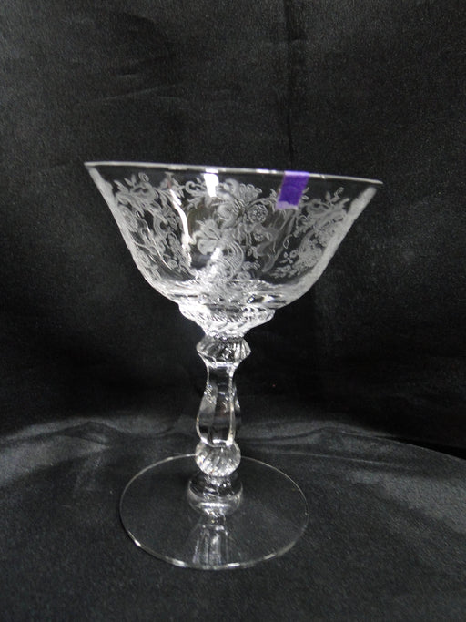 Heisey Rosalie #3408 Etched Floral: Champagne Sherbet, 5" Tall, As Is
