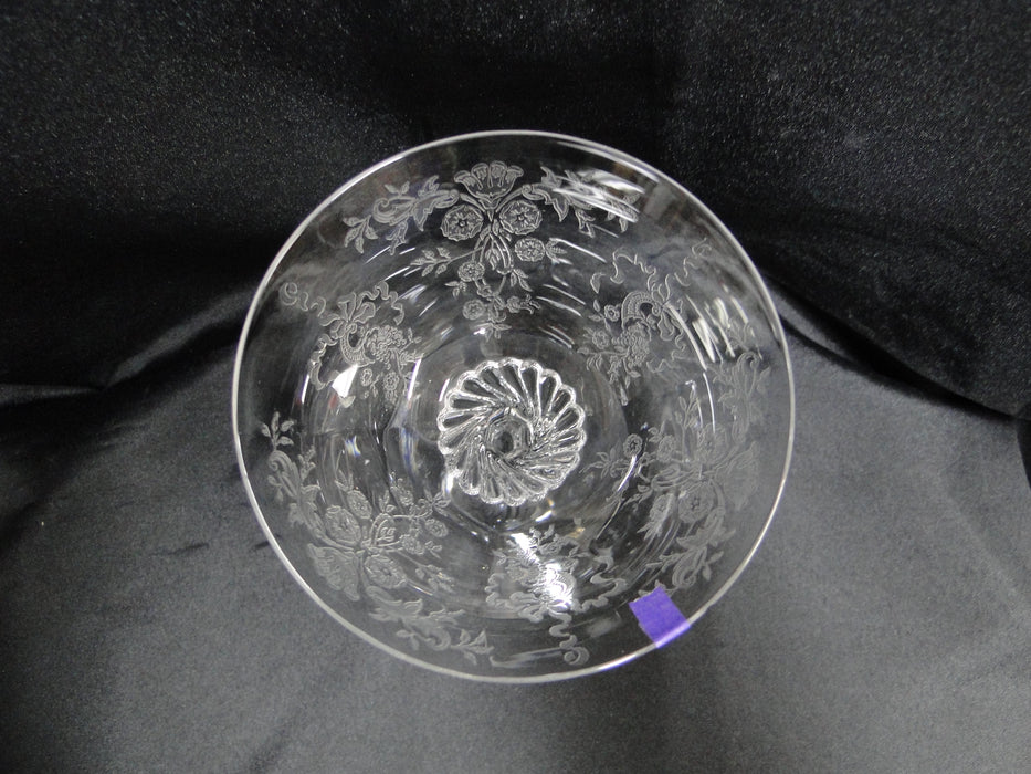 Heisey Rosalie #3408 Etched Floral: Champagne Sherbet, 5" Tall, As Is