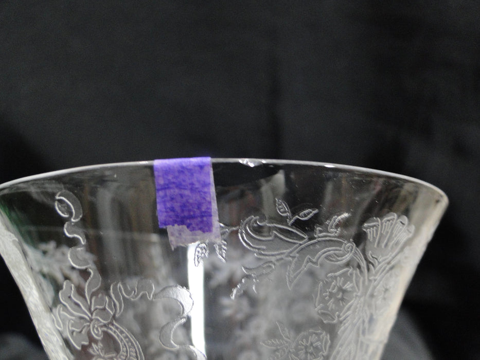 Heisey Rosalie #3408 Etched Floral: Champagne Sherbet, 5" Tall, As Is