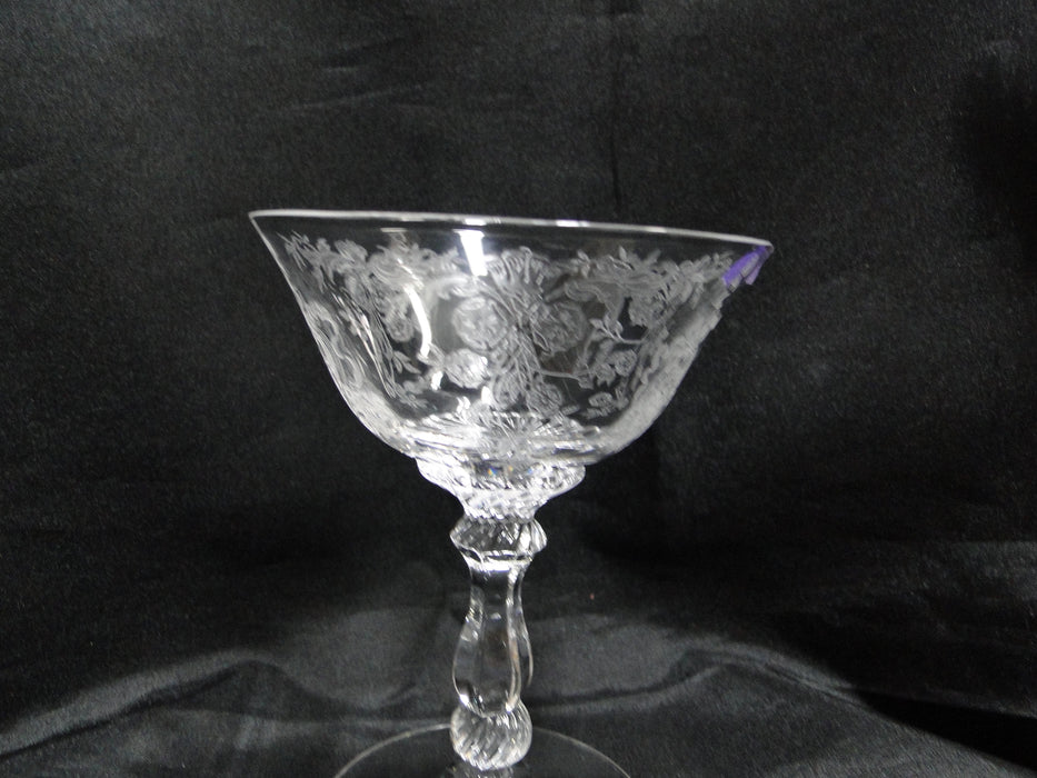 Heisey Rosalie #3408 Etched Floral: Champagne Sherbet, 5" Tall, As Is