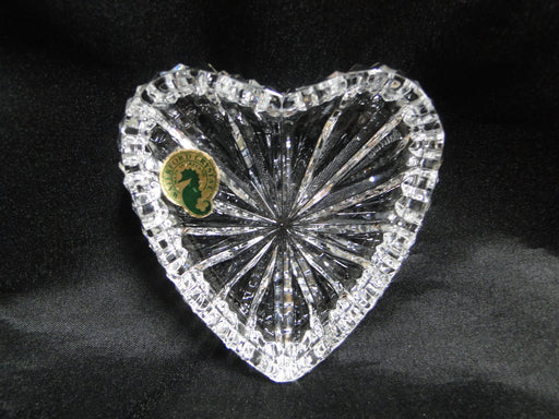 Waterford Crystal, Cut Lines: Heart Shaped Ring Dish, 3 1/2" x 3/4", Sticker