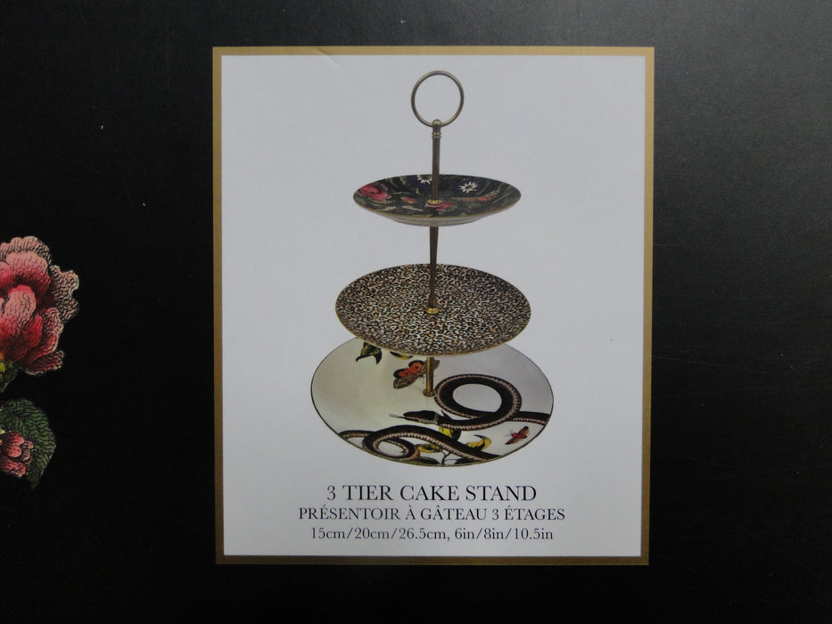 Spode Creatures of Curiosity, Leopard, Snake: NEW 3-Tier Tray / Cake Stand, Box