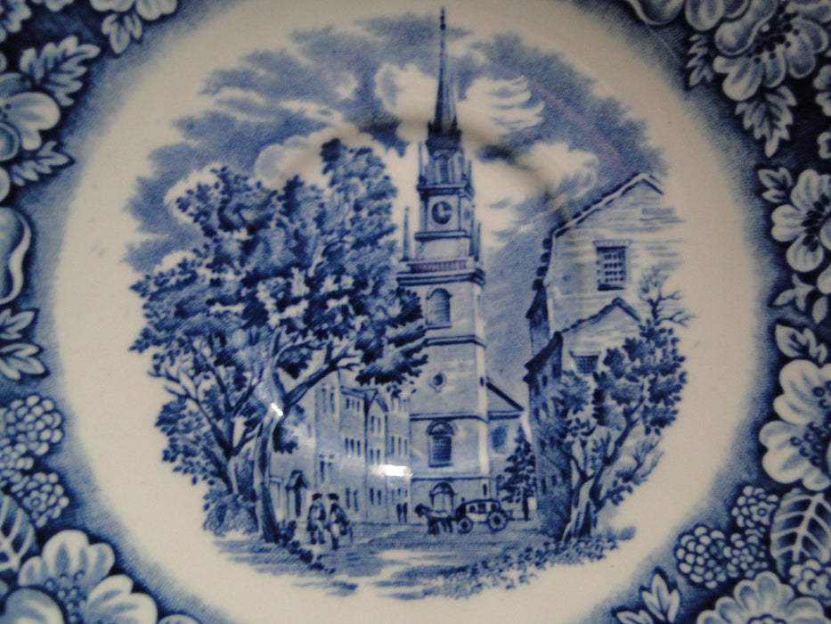 Staffordshire Liberty Blue, Blue & White Scene: Cup & Saucer Set, 2 5/8" Crazing