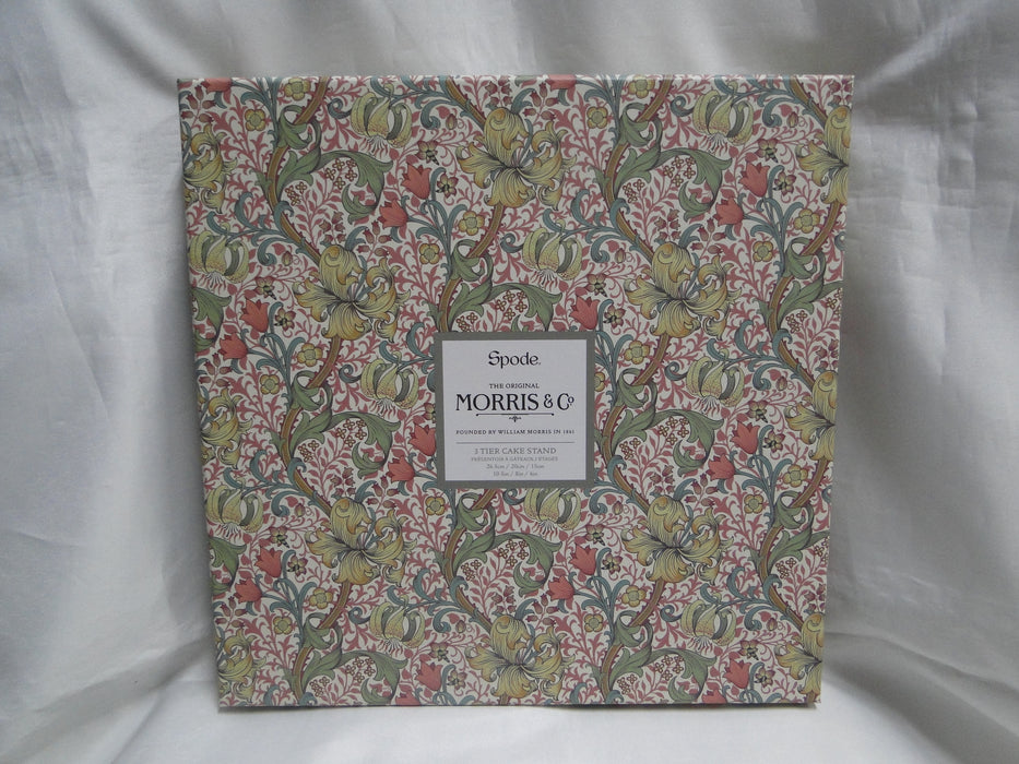 Spode Morris & Co Strawberry, Honeysuckle: NEW 3-Tier Tray / Cake Stand, Box