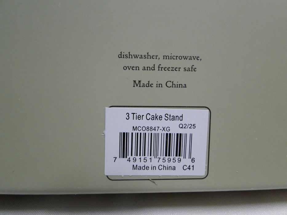 Spode Morris & Co Strawberry, Honeysuckle: NEW 3-Tier Tray / Cake Stand, Box