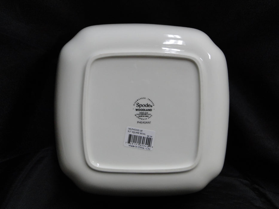 Spode Woodland Pheasant Game Bird: NEW Square Serving Bowl, 9 3/4", Box