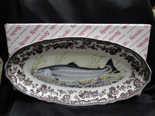 Spode Woodland King Salmon Fish: NEW Oval Platter, 18 1/2", Box