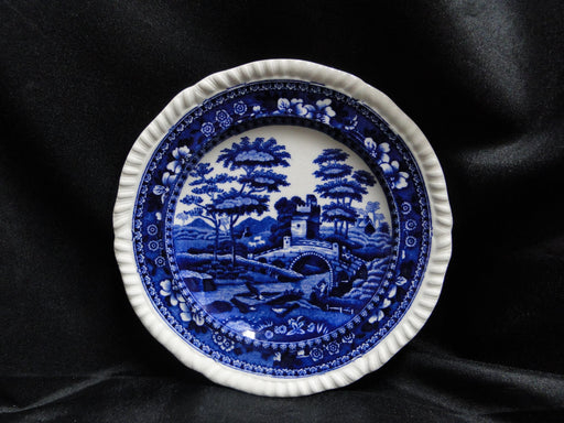 Copeland Spode's Tower Blue: Blue Flowers & Scene: Bread Plate, 5 1/2", Crazing