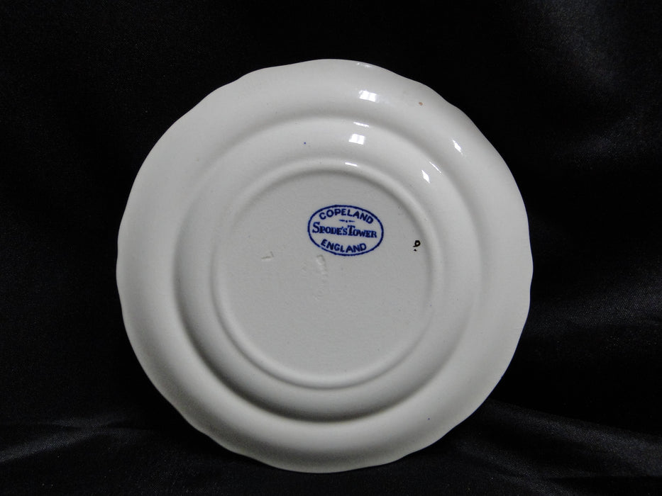 Copeland Spode's Tower Blue: Blue Flowers & Scene: Bread Plate, 5 1/2", Crazing