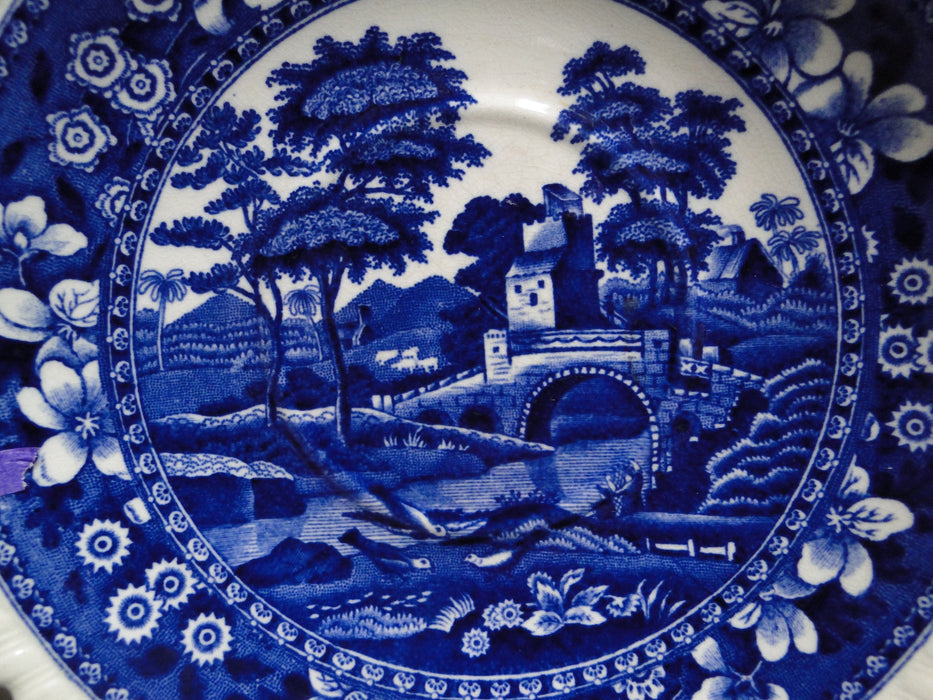 Copeland Spode's Tower Blue: Blue Flowers & Scene: 6 3/4" Saucer Only, As Is
