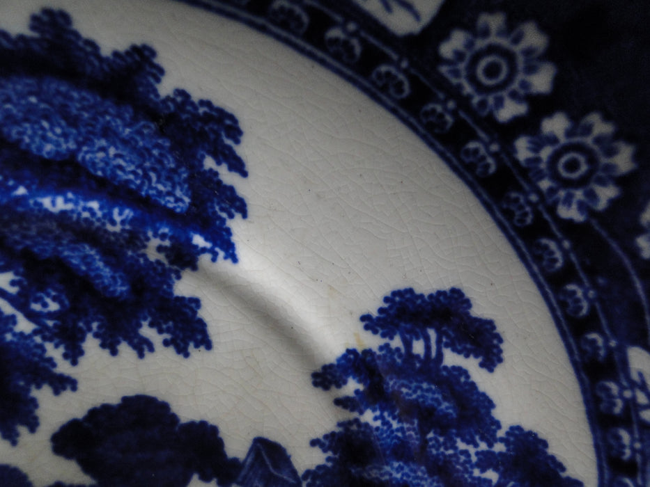 Copeland Spode's Tower Blue: Blue Flowers & Scene: 6 3/4" Saucer Only, As Is