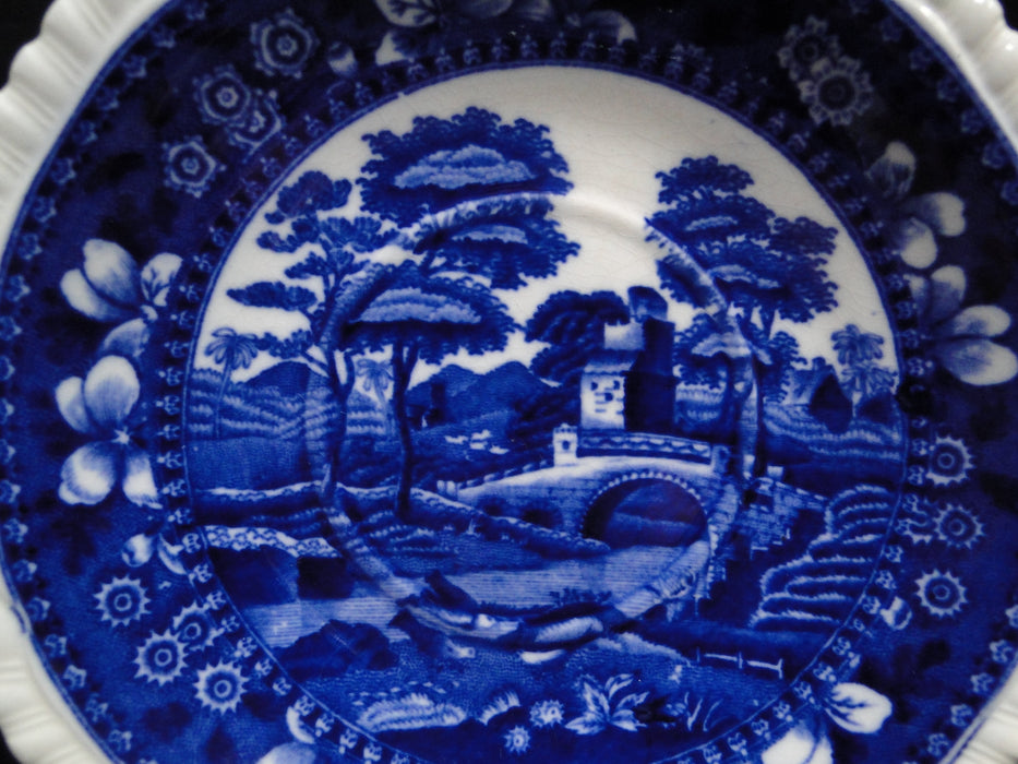 Copeland Spode's Tower Blue: Blue Flowers & Scene: 6" Saucer Only, Crazing