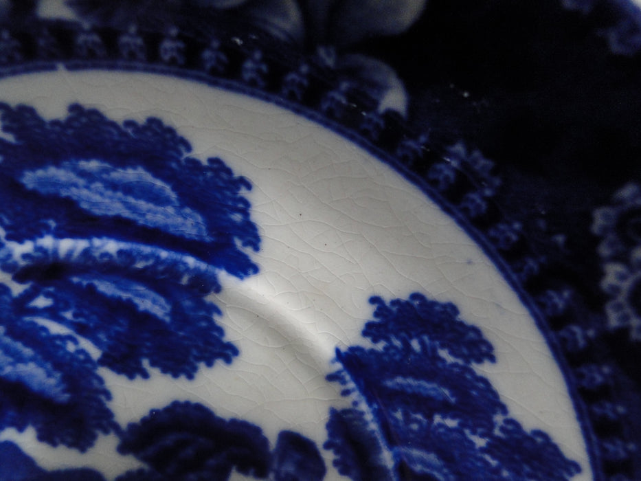 Copeland Spode's Tower Blue: Blue Flowers & Scene: 6" Saucer Only, Crazing