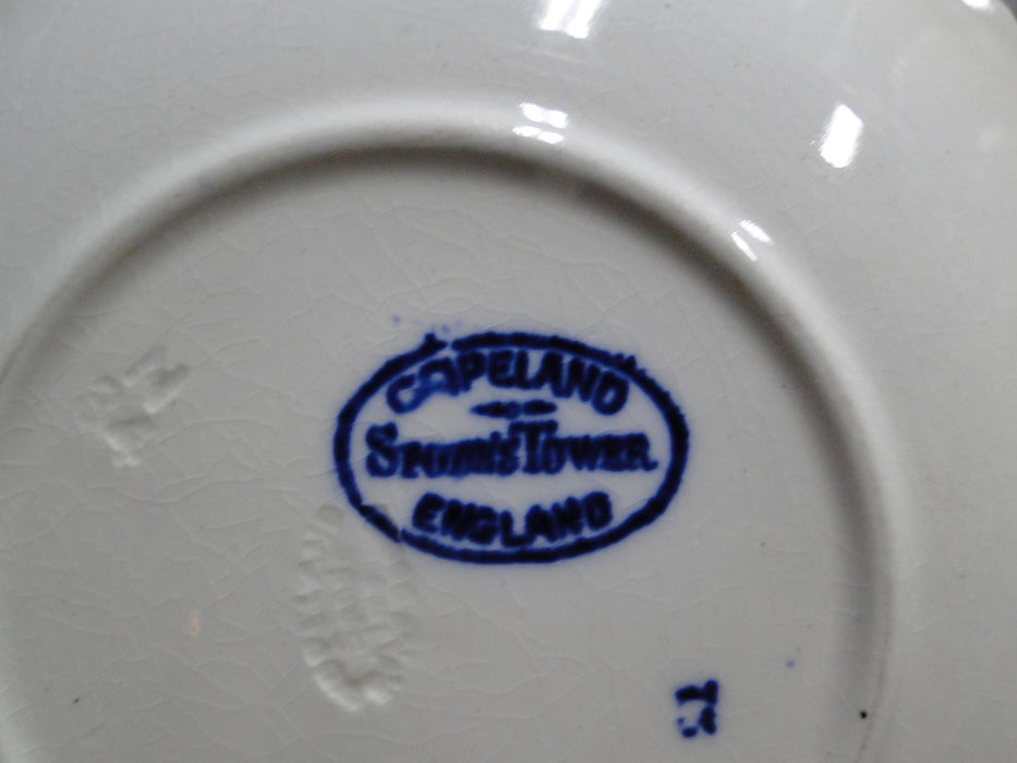 Copeland Spode's Tower Blue: Blue Flowers & Scene: 6" Saucer Only, Crazing