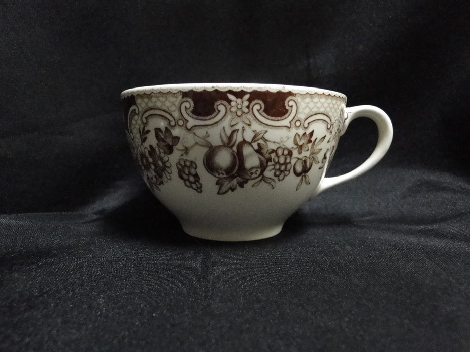 Johnson Brothers Harvest, Fruit, Brown Florals: Cup & Saucer Set, 2 1/4 Discolor