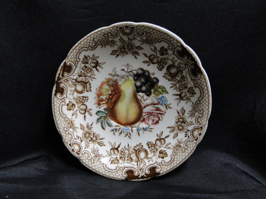 Johnson Brothers Harvest, Fruit, Brown Florals: Cup & Saucer Set, 2 1/4 Discolor