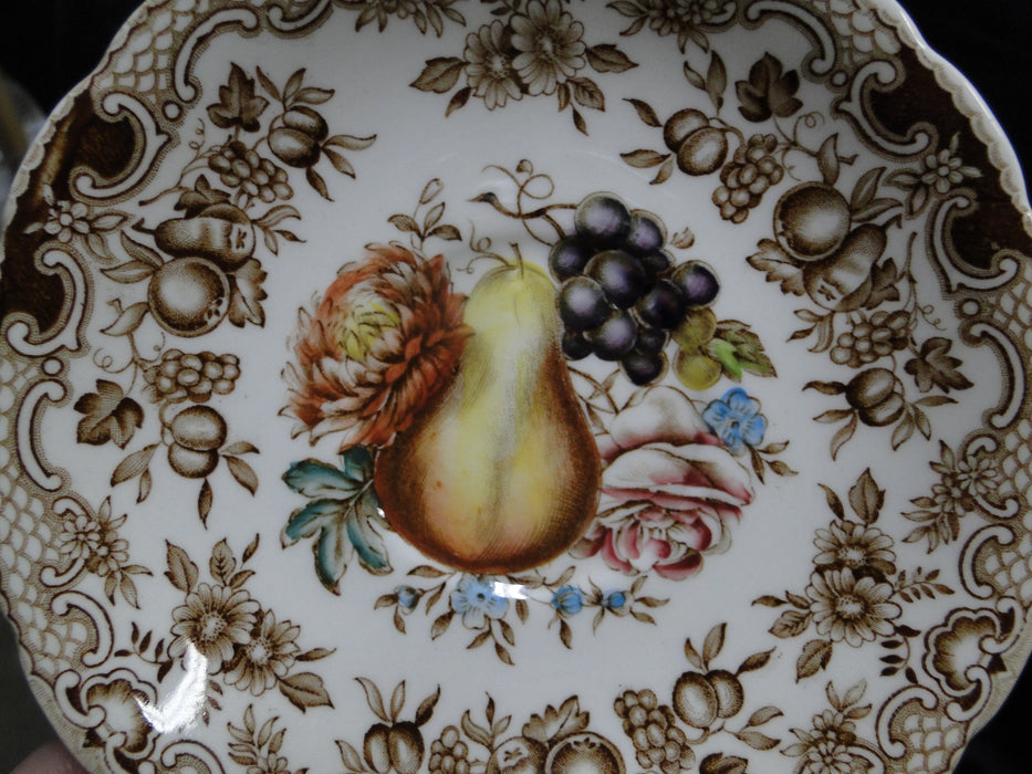Johnson Brothers Harvest, Fruit, Brown Florals: Cup & Saucer Set, 2 1/4 Discolor