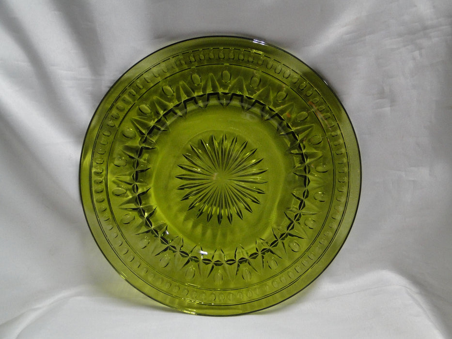 Colony Park Lane Green, Pressed, Geometric: Luncheon Plate, 8 1/2"