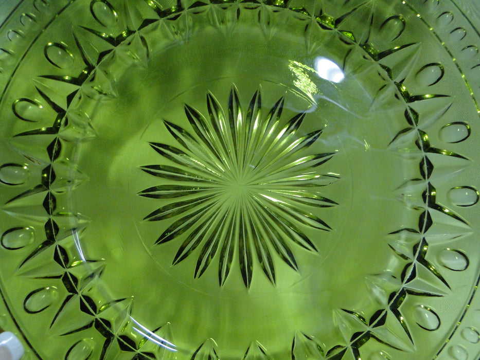 Colony Park Lane Green, Pressed, Geometric: Luncheon Plate, 8 1/2"