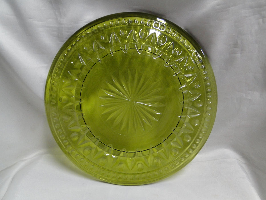 Colony Park Lane Green, Pressed, Geometric: Luncheon Plate, 8 1/2"