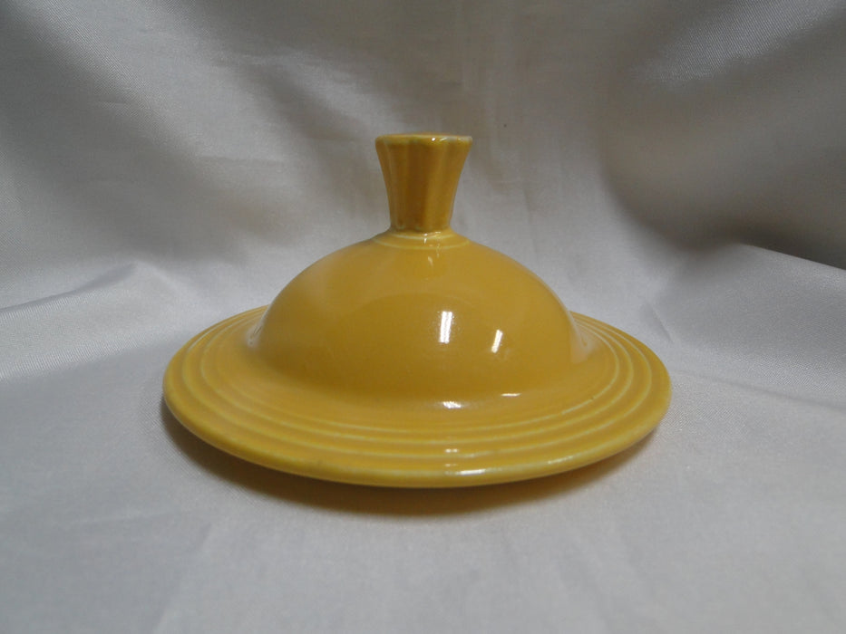 Homer Laughlin Fiesta (Old): Yellow Sugar Bowl & Lid, 5 1/8" Tall