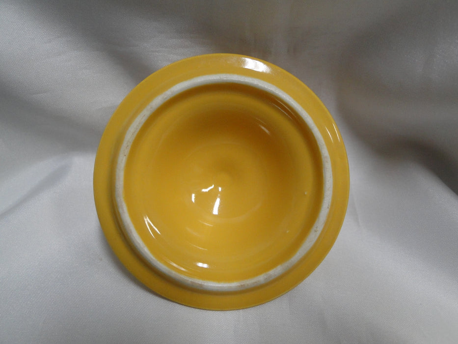 Homer Laughlin Fiesta (Old): Yellow Sugar Bowl & Lid, 5 1/8" Tall