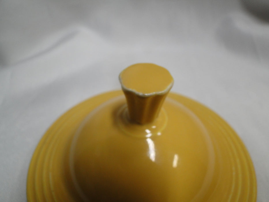 Homer Laughlin Fiesta (Old): Yellow Sugar Bowl & Lid, 5 1/8" Tall