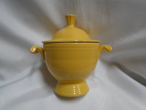 Homer Laughlin Fiesta (Old): Yellow Sugar Bowl & Lid, 5 1/8" Tall