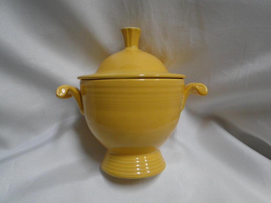 Homer Laughlin Fiesta (Old): Yellow Sugar Bowl & Lid, 5 1/8" Tall