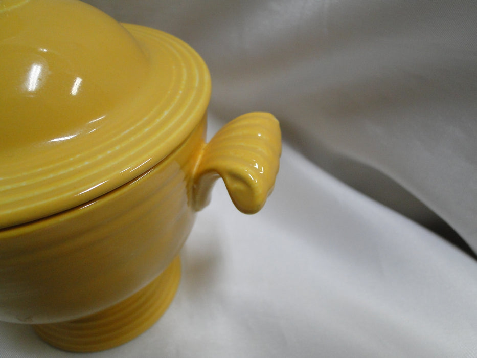 Homer Laughlin Fiesta (Old): Yellow Sugar Bowl & Lid, 5 1/8" Tall