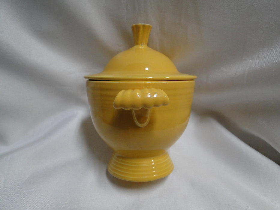 Homer Laughlin Fiesta (Old): Yellow Sugar Bowl & Lid, 5 1/8" Tall