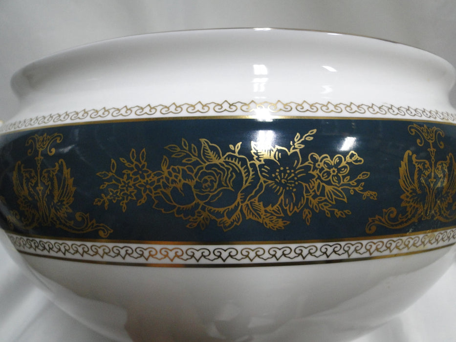 Wedgwood Columbia Blue & Gold, Dragons, Flowers: Tureen & Lid, 9 1/8", As Is
