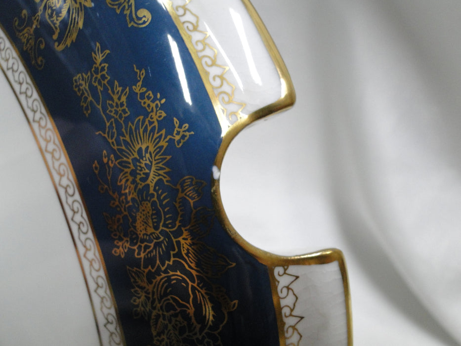 Wedgwood Columbia Blue & Gold, Dragons, Flowers: Tureen & Lid, 9 1/8", As Is