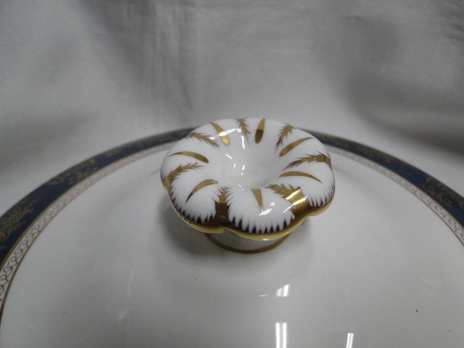 Wedgwood Columbia Blue & Gold, Dragons, Flowers: Tureen & Lid, 9 1/8", As Is