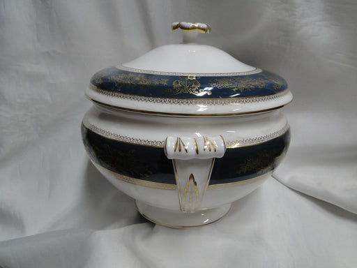 Wedgwood Columbia Blue & Gold, Dragons, Flowers: Tureen & Lid, 9 1/8", As Is