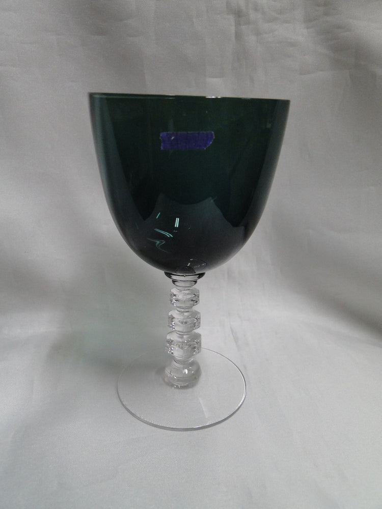Tiffin Killarney #17458, Green & Clear: Water or Wine Goblet (s), 6 1/8" As Is