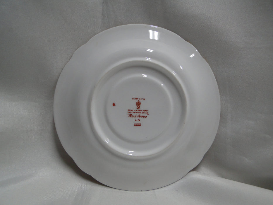 Royal Crown Derby Red Aves, Birds: Footed Cup & Saucer Set (s), 2 3/8"