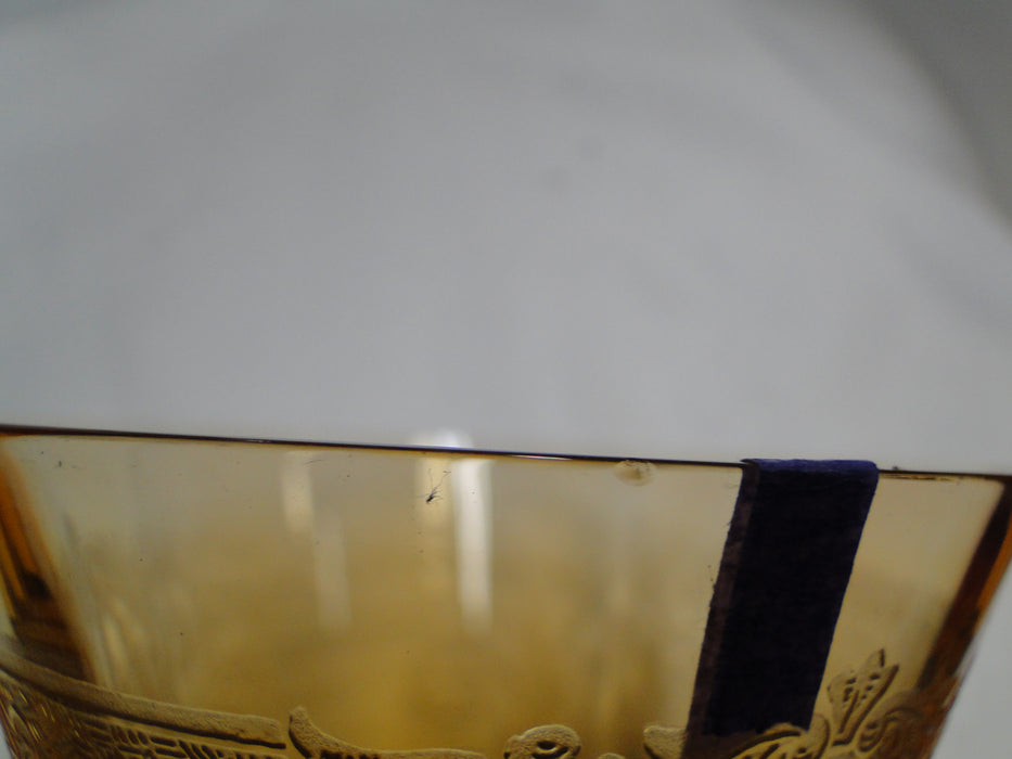 Fostoria Vesper Amber, Etch #275, Stem #5093: Water or Wine, 7 1/4", As Is