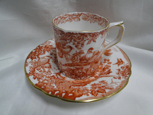 Royal Crown Derby Red Aves, Birds: Flat Demitasse Cup & Saucer Set (s), 2 1/4"
