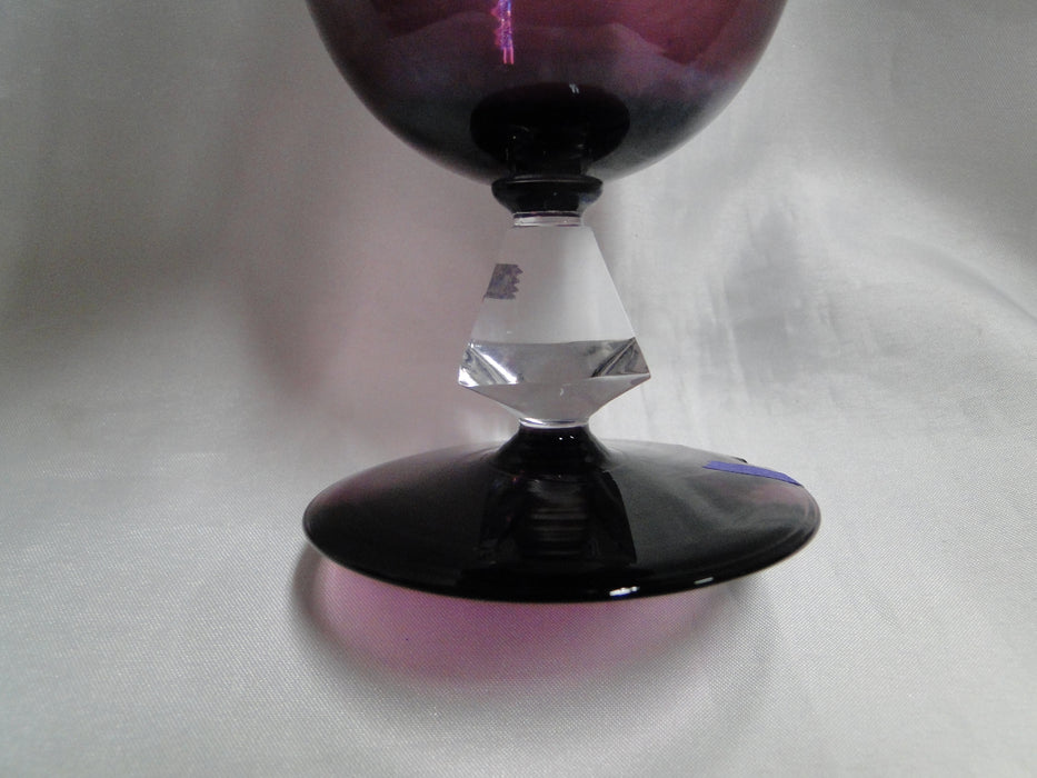 Bryce Aquarius Amethyst, Clear Diamond on Stem: Water or Wine, 5 3/4", As Is