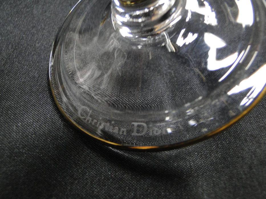 Christian Dior Triomphe, Gold Trim: Wine Glass, 8" Tall