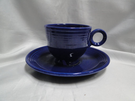 Fiesta: Cobalt Blue Cup & Saucer Set, 2 3/4" Tall, No Backstamp, Wear