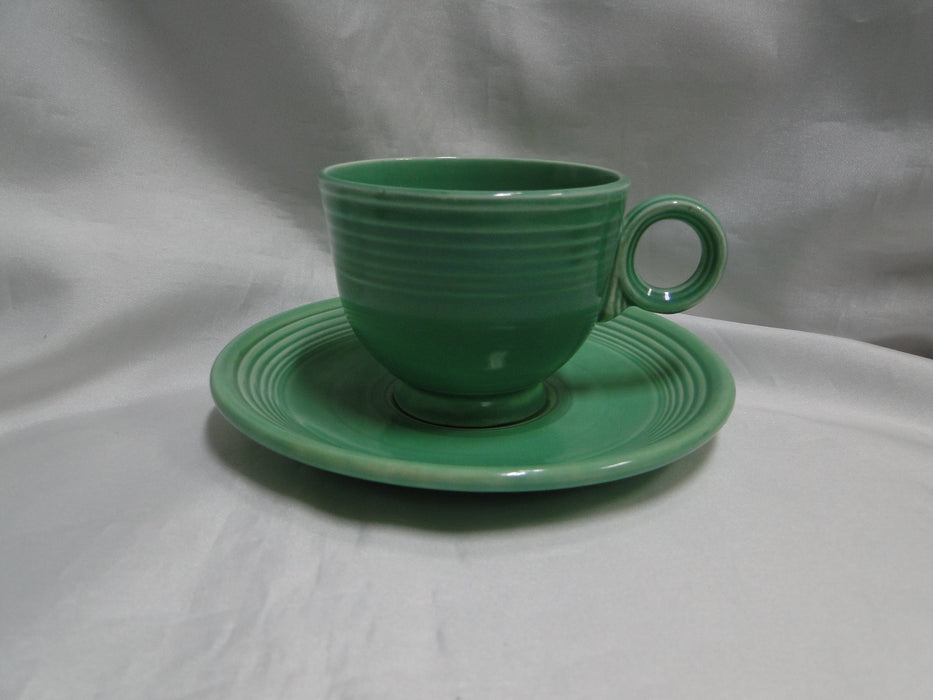 Homer Laughlin Fiesta (Old): Lt Green Cup & Saucer Set, 2 3/4" Tall