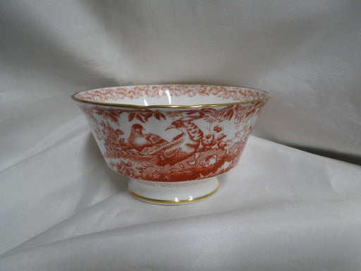 Royal Crown Derby Red Aves, Birds: Open Sugar / Rice Bowl, 5" x 2 5/8" Tall