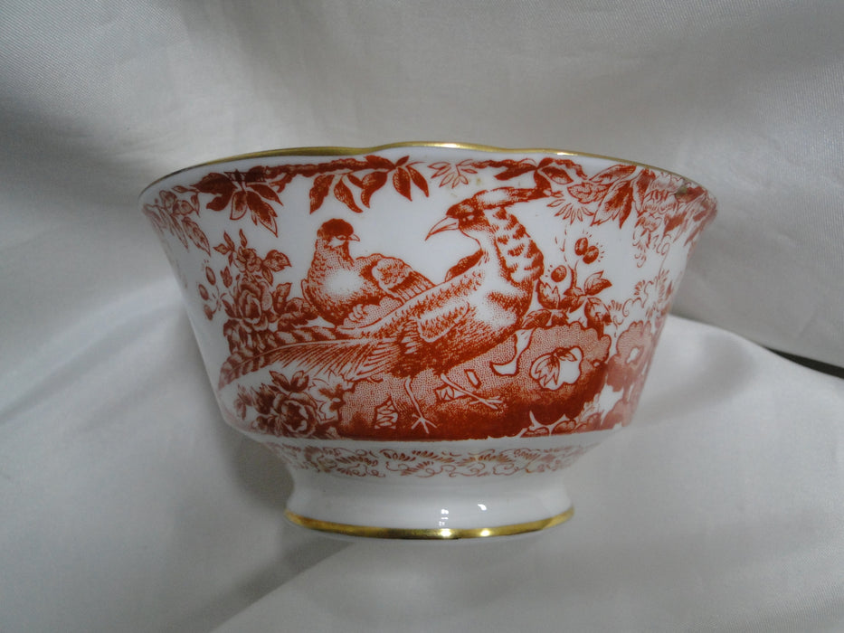 Royal Crown Derby Red Aves, Birds: Open Sugar / Rice Bowl, 5" x 2 5/8" Tall
