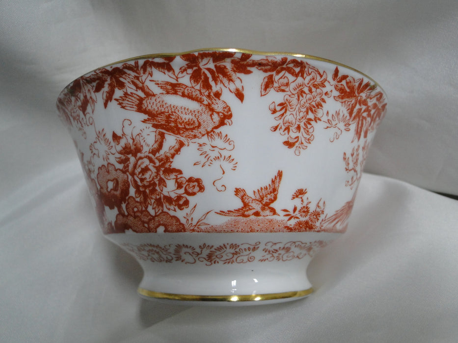 Royal Crown Derby Red Aves, Birds: Open Sugar / Rice Bowl, 5" x 2 5/8" Tall