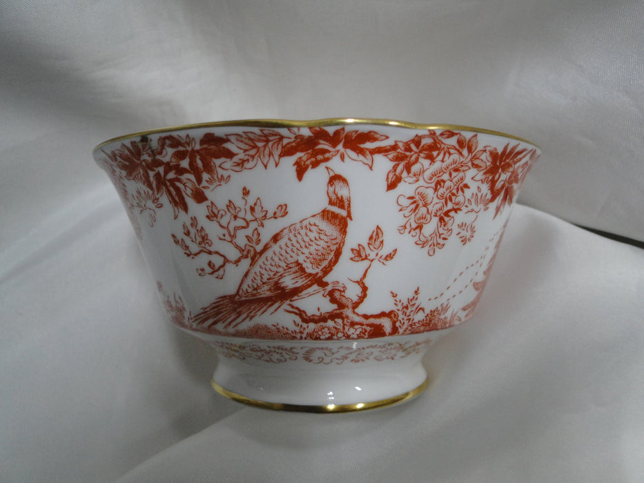 Royal Crown Derby Red Aves, Birds: Open Sugar / Rice Bowl, 5" x 2 5/8" Tall