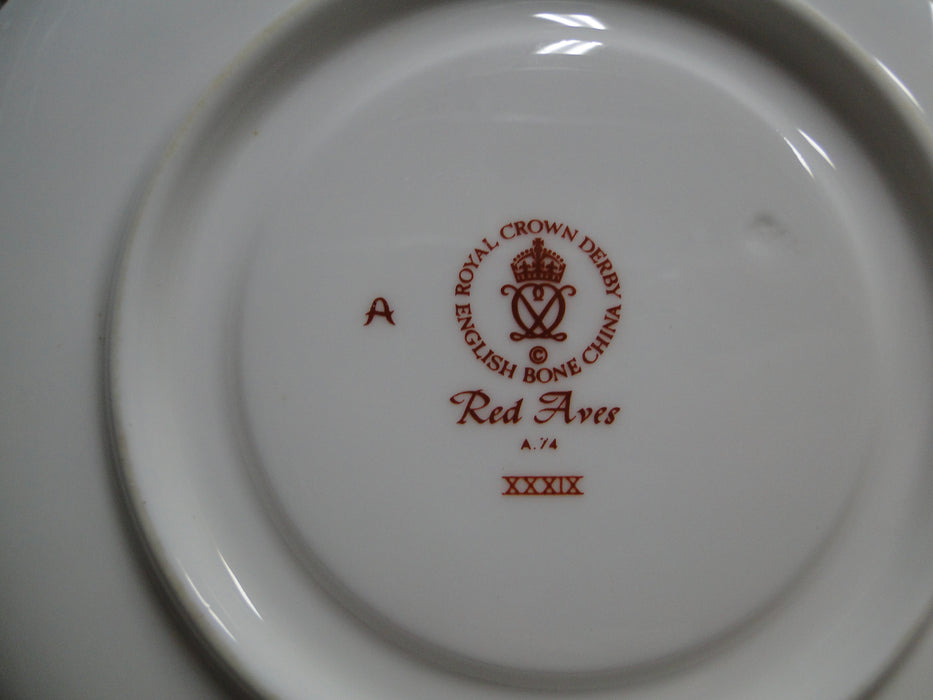 Royal Crown Derby Red Aves, Birds: 6 3/8" Cream Soup Saucer (s) Only